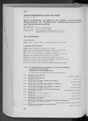II.4 Fachübergreifende Studien