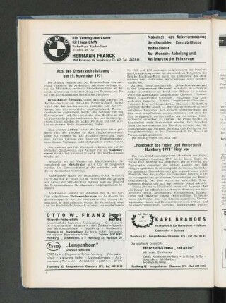 Aus der Ortsausschußsitzung am 19. November 1971