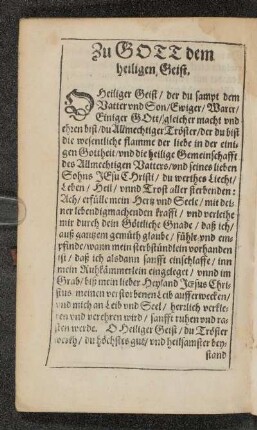 Zu Gott dem heiligen Geist.