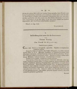 V. Beschreibung einer neuen Art Opercularia