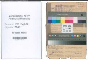 Entnazifizierung Hans Niesen , geb. 16.01.1896 (Beamter)