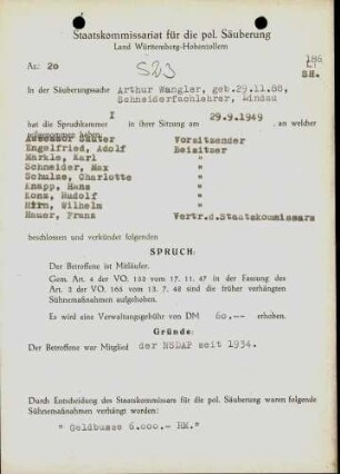 Wangler, Arthur