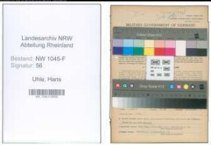 Entnazifizierung Hans Uhle , geb. 10.02.1922 (Finanzbeamter)