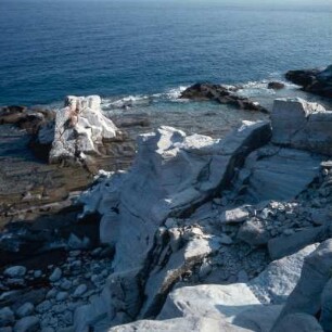 Thasos, Alikí. Antiker Marmor-Steinbruch am Meer