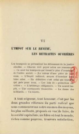 VI L'Impot Sur Le Revenu, Les Retraites Ouvrières
