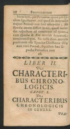 Caput I. De Characteribus Chronologicis In Genere.