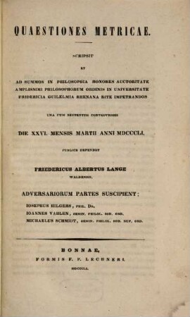Quaestiones metricae