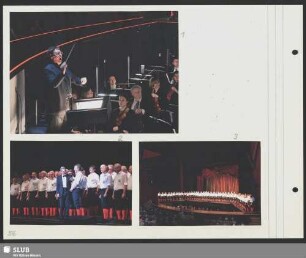 Auftritt des Sächsischen Bergsteigerchores in der neuen Operette Dresden zur Eröffnungsgala. Axel Langmann dirigiert Chor und Orchester (Bilder 1 und 3)