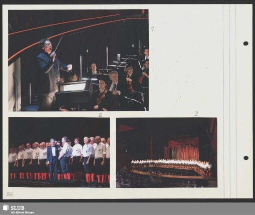 Auftritt des Sächsischen Bergsteigerchores in der neuen Operette Dresden zur Eröffnungsgala. Axel Langmann dirigiert Chor und Orchester (Bilder 1 und 3)