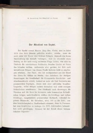 Der Münzfund von Seydel