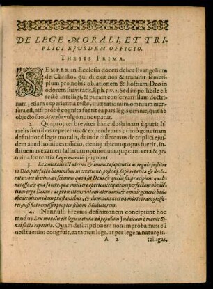 De Lege Morali, Et Triplici Eiusdem Officio.