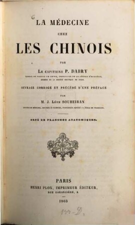 La médicine chez les chinois
