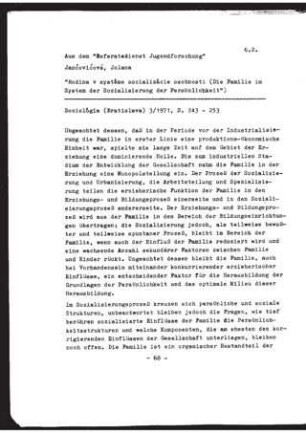 Die Familie im System der Sozialisierung der Persönlichkeit