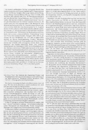 679-682 [Rezension] Voß, Klaus Peter, Der Gedanke des allgemeinen Priester- und Prophetentums