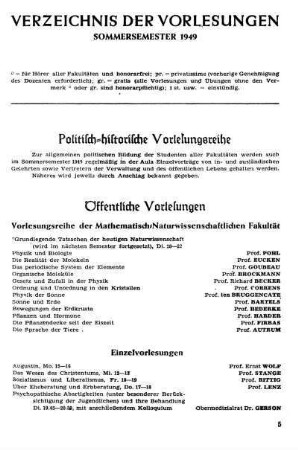 Politisch-historische Vorlesungsreihe