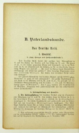 B. Vaterlandskunde