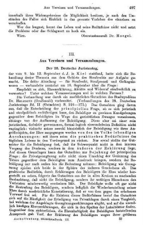 497-508, Der 28. Deutsche Juristentag
