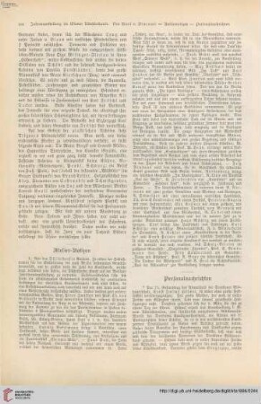 Atelier-Notizen - Personalnachrichten - Denkmäler - Vermischte Nachrichten- Kunstliteratur - Briefkasten