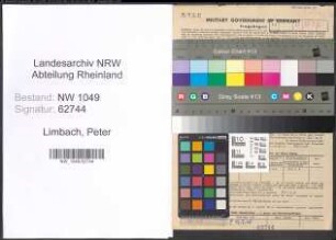 Entnazifizierung Peter Limbach , geb. 22.08.1901 (Schneider)