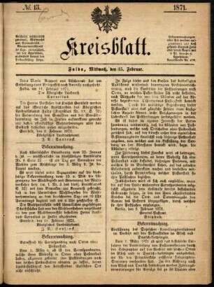 Ausgabe vom Mittwoch, den 15. Februar 1871.