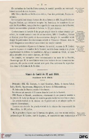 Séance du Comité du 13 août 1866
