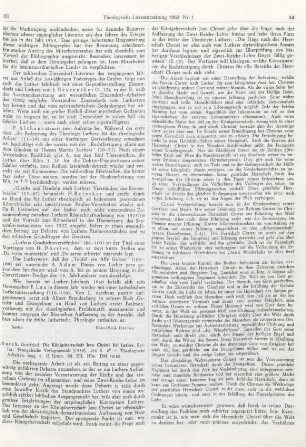 53-55 [Rezension] Forck, Gottfried, Die Königsherrschaft Jesu Christi bei Luther