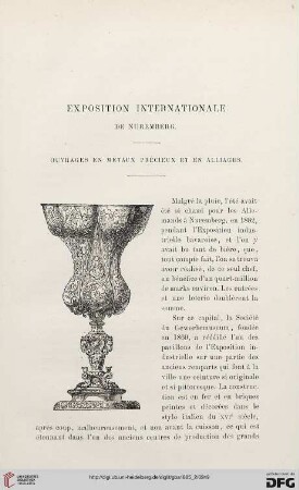 2. Pér. 32.1885: Exposition internationale de Nuremberg, [1] : ouvrages en métaux précieux et en alliages