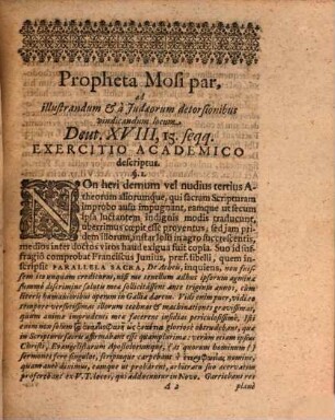Nāvî' ke-Moše Sive, Propheta Mosi Par : ad illustrandum ... locum Deut. XVIII, 15. seqq. Exercitio Academico descriptus