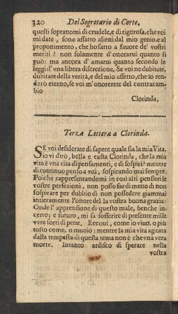 Terza Lettera a Clorinda.