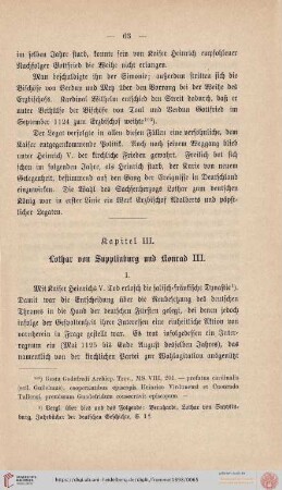 Kapitel III: Lothar von Supplinburg und Konrad III.