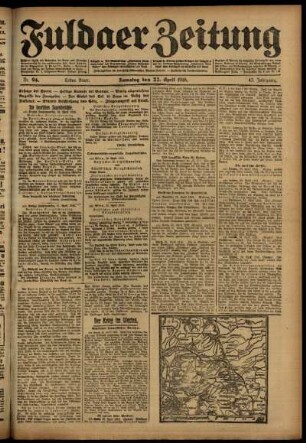 Erste Ausgabe vom Samstag, den 22. April 1916.