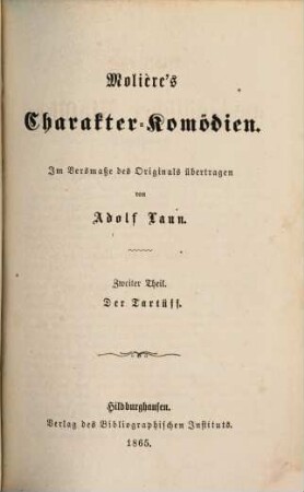 Molière's Charakter-Komödien, 2. Der Tartüff