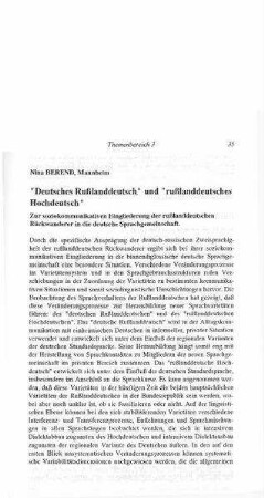 Deutsches Rußlanddeutsch und rußlanddeutsches Hochdeutsch : zur soziokommunikativen Eingliederung der rußlanddeutschen Rückwanderer in die deutsche Sprachgemeinschaft