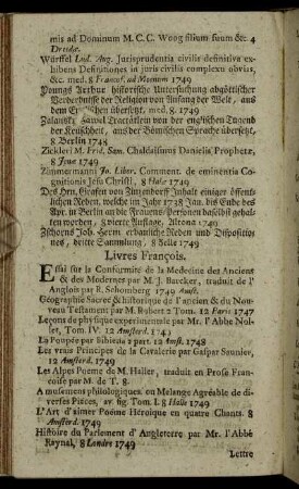 Livres Francois.