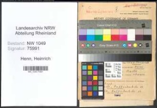 Entnazifizierung Heinrich Henn , geb. 12.10.1896 (Maurer)