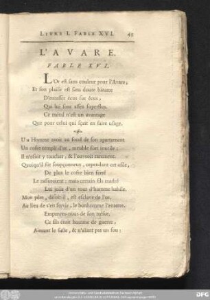 L'Avare. Fable XVI.