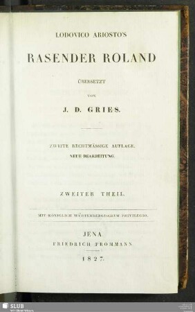 2: Lodovico Ariosto's Rasender Roland