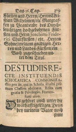 De Studiis Recte Instituendis Scholastica Commonefactio pro iis ...