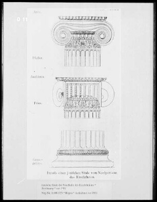 Erechtheion auf der Akropolis von Athen, ionische Säule der Nordhalle