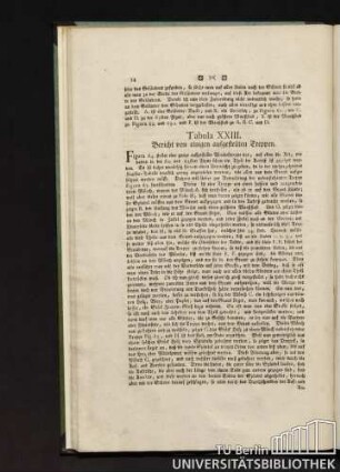 Tabula XXIII. Bericht von einigen aufgestellten Treppen.