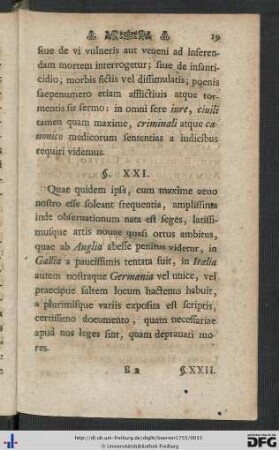 § XXI - § XL