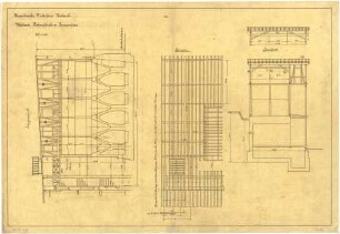 Billing, Hermann; Diedesheim - Neckarelz; Portland - Zementwerke - Rohmehlsilo, Werksatz, Treppenhaus (Grundriss;Querschnitt)