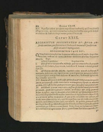 Caput XXIX. Recensetur Argumentum XV. Quod Absurda continet, quae sententiae orthodoxae de immutabli sanctorum perseverantia impinguntur.