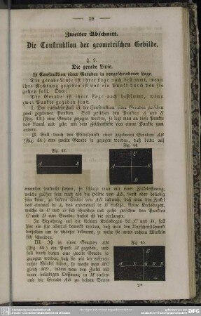 Zweiter Abschnitt. Die Construktion der geometrischen Gebilde