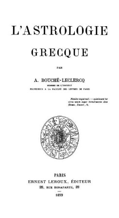 L' Astrologie Grecque