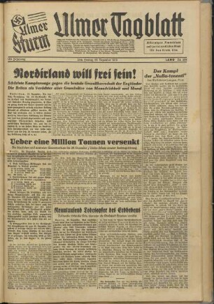 Ulmer Tagblatt : Ulmer Sturm : alleiniges Amtsblatt und parteiamtliches Blatt für den Kreis Ulm