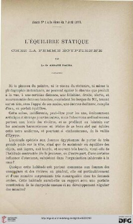 3.Ser. 4.1893: L' équilibre statique chez la femme égyptienne