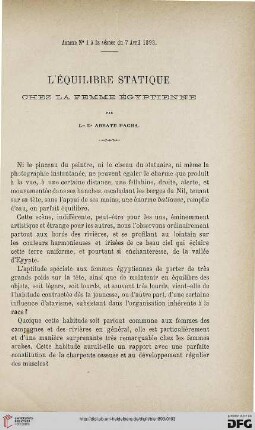 3.Ser. 4.1893: L' équilibre statique chez la femme égyptienne