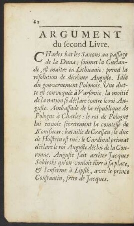 Argument du second Livre.
