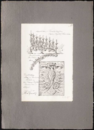 Reiseskizzen aus Pompeji, Neapel und Rom: Neapel: Altarleuchter in S. Domenico Maggiore, Portaldekoration San Pietro a Majella